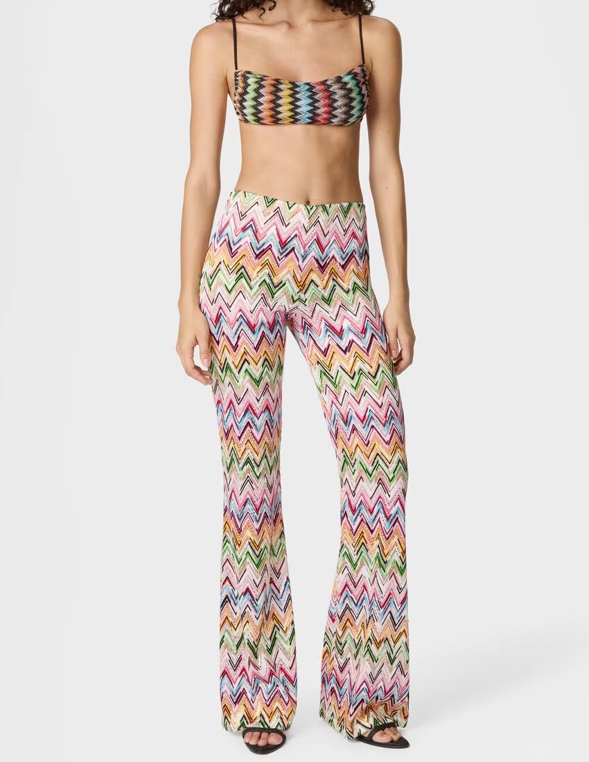 Trosers With Zigzag Motif