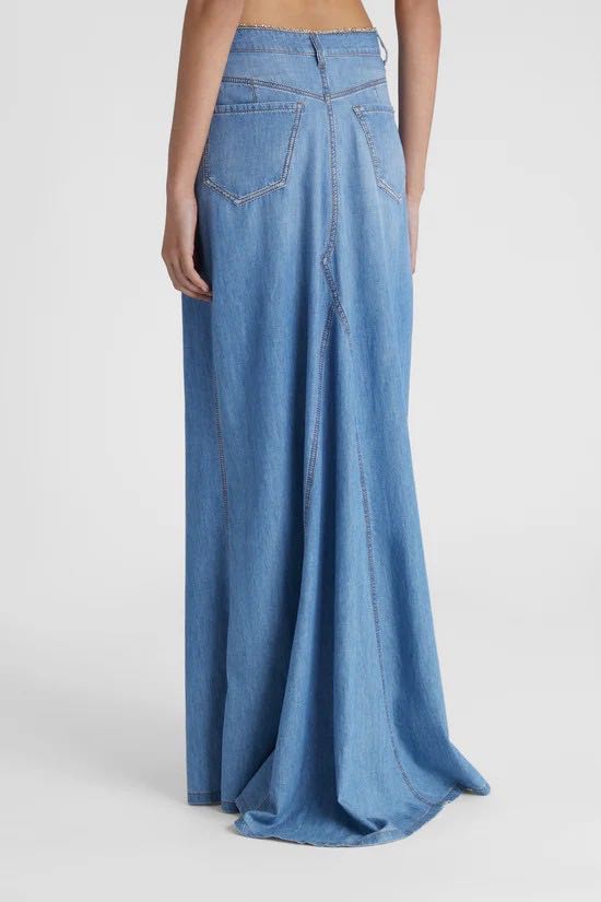 Long denim skirt