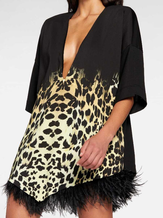 Vestido est. leopardo -ROBERTO CAVALLI