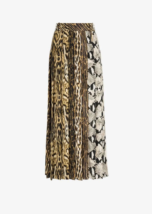 Animal print long skirt