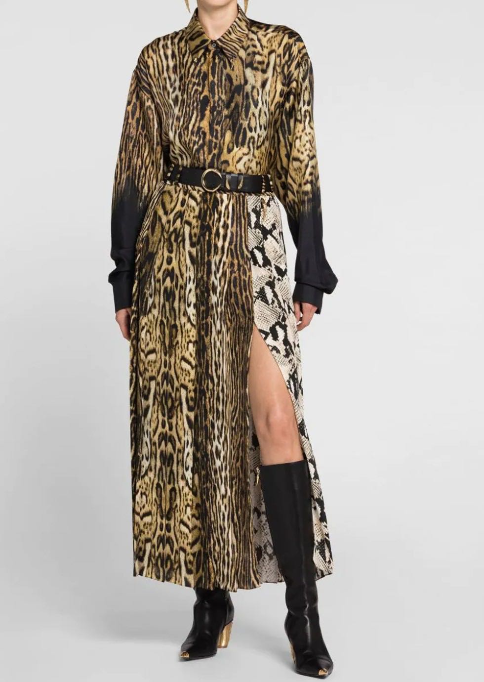 Animal print long skirt