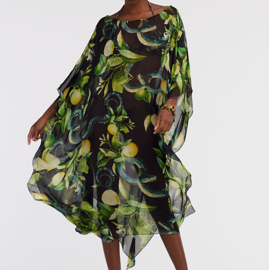 Lemon print long Kaftan