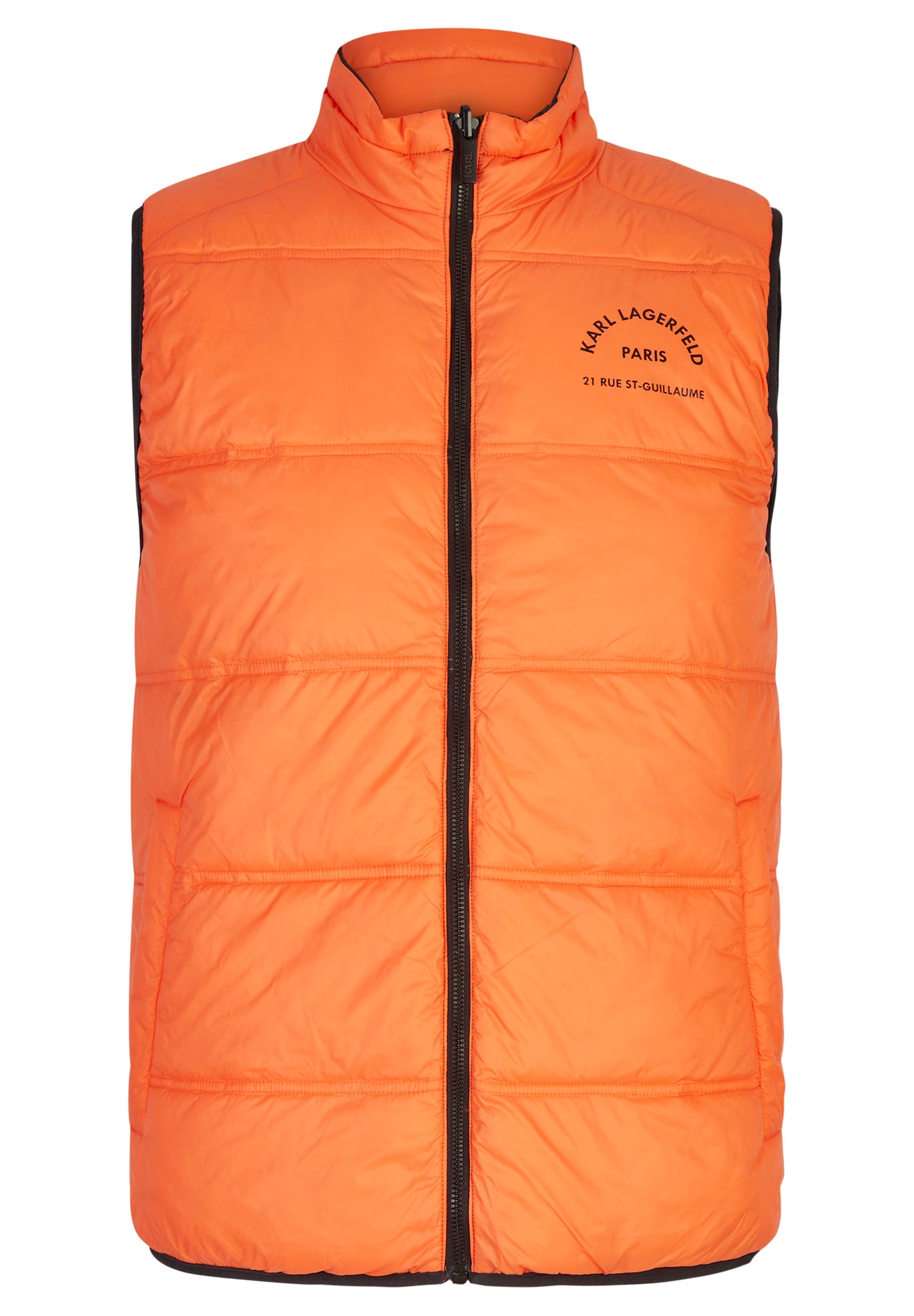 Orange and black reversible vest