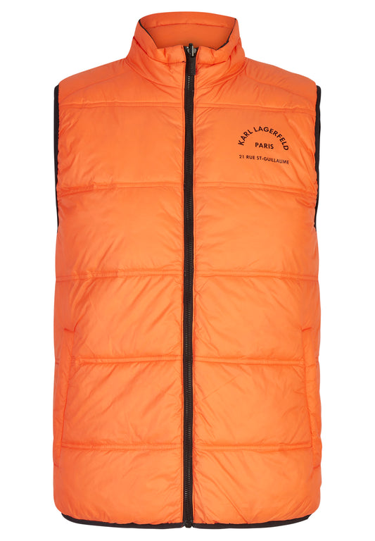 Orange and black reversible vest