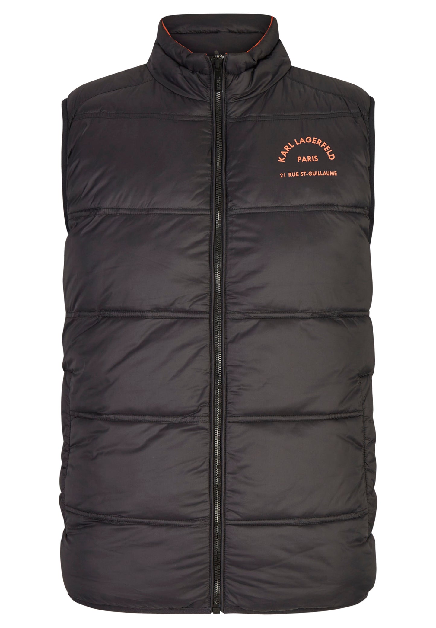 Orange and black reversible vest