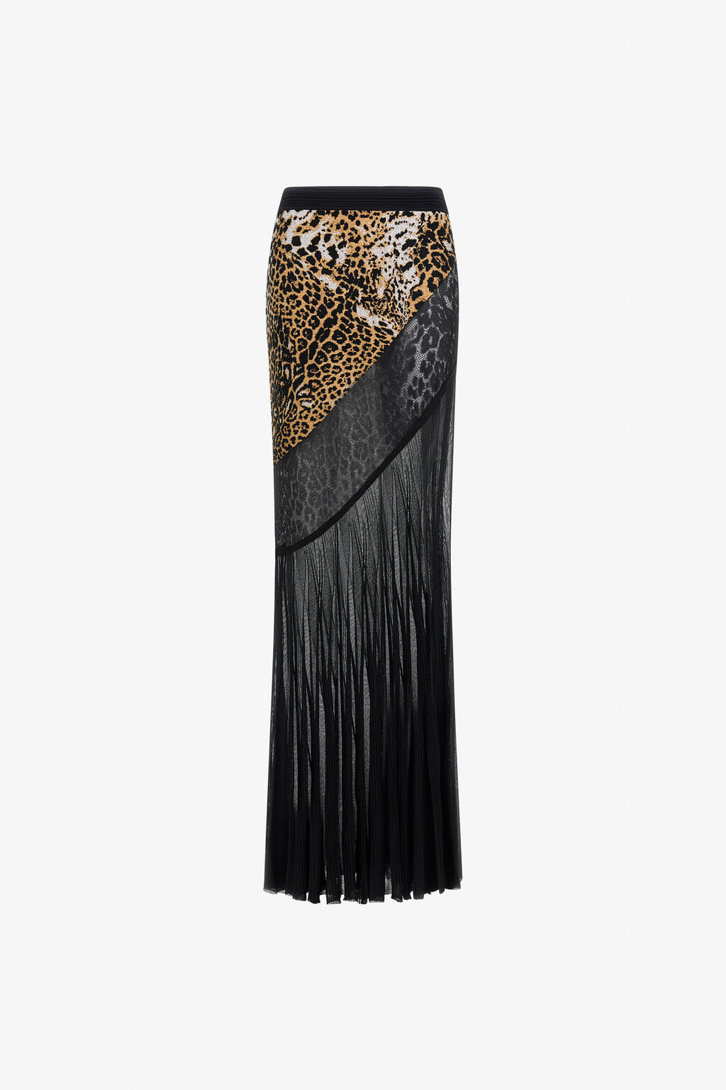 Jaguar print long skirt